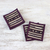 Cotton coasters, 'Lahu Purple' (set of 6) - Patchwork Cotton Coasters in Purple (Set of 6) thumbail