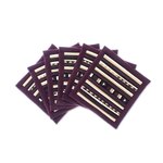 Cotton coasters, 'Lahu Purple' (set of 6) - Patchwork Cotton Coasters in Purple (Set of 6)