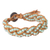 Dolomite beaded bracelet, 'Spring Hydrangea' - Aqua Dolomite Beaded Leather Bracelet from Thailand