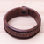 Leather wristband bracelet, 'The Ladder' - Patterned Leather Wristband Bracelet Crafted in Thailand