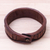 Leather wristband bracelet, 'The Ladder' - Patterned Leather Wristband Bracelet Crafted in Thailand