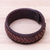 Leather wristband bracelet, 'Weaver's Life' - Handcrafted Woven Leather Wristband Bracelet from Thailand (image 2) thumbail