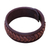 Leather wristband bracelet, 'Weaver's Life' - Handcrafted Woven Leather Wristband Bracelet from Thailand thumbail