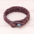 Leather wristband bracelet, 'Smooth Wave' - Handmade Leather Wristband Bracelet in Brown from Thailand (image 2c) thumbail