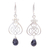 Onyx dangle earrings, 'Swirling Beauty' - Swirl Pattern Onyx Dangle Earrings Crafted in Thailand