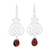 Garnet dangle earrings, 'Swirling Beauty' - Swirl Pattern Garnet Dangle Earrings Crafted in Thailand thumbail