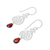 Garnet dangle earrings, 'Swirling Beauty' - Swirl Pattern Garnet Dangle Earrings Crafted in Thailand (image 2c) thumbail