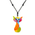 Ceramic pendant necklace, 'Rainbow Cat' - Colorful Ceramic Cat Pendant Necklace from Thailand (image 2a) thumbail