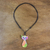 Ceramic pendant necklace, 'Rainbow Cat' - Colorful Ceramic Cat Pendant Necklace from Thailand (image 2b) thumbail