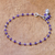Amethyst link bracelet, 'Iris Secret' - Amethyst Link Bracelet with Karen Silver Charm (image 2) thumbail
