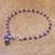 Amethyst link bracelet, 'Iris Secret' - Amethyst Link Bracelet with Karen Silver Charm (image 2c) thumbail