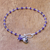Amethyst link bracelet, 'Iris Secret' - Amethyst Link Bracelet with Karen Silver Charm (image 2d) thumbail