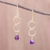 Gold plated amethyst dangle earrings, 'Purple Infinity' - Gold Plated Amethyst Infinity Dangle Earrings from Thailand thumbail