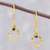 Gold plated onyx dangle earrings, 'Rustic Modern' - 24k Gold Plated Black Onyx Dangle Earrings from Thailand (image 2) thumbail