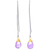 Gold accented amethyst dangle earrings, 'Midnight Meadow' - Gold Accent Amethyst Dangle Earrings from Thailand