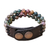 Agate and leather beaded bracelet, 'Nature Mood' - Handmade Agate and Leather Beaded Snap Clasp Bracelet (image 2e) thumbail
