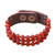 Carnelian beaded bracelet, 'Nature's Desire' - Handmade Carnelian and Leather Beaded Snap Clasp Bracelet thumbail