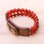 Carnelian beaded bracelet, 'Nature's Desire' - Handmade Carnelian and Leather Beaded Snap Clasp Bracelet (image 2b) thumbail
