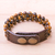 Leather accented tiger's eye beaded bracelet, 'Nature's Intrigue' - Handmade Tiger's Eye and Leather Beaded Snap Clasp Bracelet (image 2c) thumbail