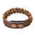 Leather accented tiger's eye beaded bracelet, 'Nature's Intrigue' - Handmade Tiger's Eye and Leather Beaded Snap Clasp Bracelet (image 2e) thumbail