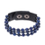 Lapis lazuli beaded bracelet, 'Nature's Wish' - Handmade Lapis Lazuli and Leather Beaded Snap Clasp Bracelet thumbail