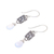 Chalcedony dangle earrings, 'Facets and Folds' - Chalcedony and Textured Sterling Silver Dangle Earrings