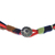 Halskette mit Anhänger aus Baumwolle und Holzperlen - Viele Stränge Halskette mit Anhänger aus blau-gelbem Holz, Baumwolle und Messing