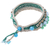 Quartz beaded wristband bracelet, 'Dreamy Fields' - Handmade Crocheted Quartz and Brass Bead Wristband Bracelet