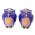 Saleros y pimenteros de cerámica, (par) - Salero y Pimentero Búho de Cerámica Azul (Pareja)