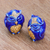 Ceramic salt and pepper shakers, 'Calm Owls in Blue' (pair) - Ceramic Owl Salt and Pepper Shakers in Blue (Pair)