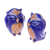 Ceramic salt and pepper shakers, 'Calm Owls in Blue' (pair) - Ceramic Owl Salt and Pepper Shakers in Blue (Pair)