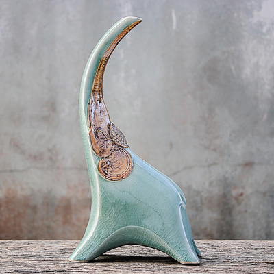 Seladon-Keramikvase - Seladon-Keramik-Elefantenvase aus Thailand
