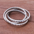 anillo de banda de plata - Anillo de plata con diseño de cruz Karen de Tailandia
