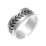 Sterling silver wrap ring, 'Natural Branch' - Leaf Pattern Sterling Silver Wrap Ring from Thailand