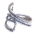 Silver wrap ring, 'Oxidized Snake Path' - Oxidized Karen Silver Wrap ring from Thailand