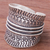 Sterling silver wrap ring, 'Great Waves' - Combination Finish Sterling Silver Wrap Ring from Thailand