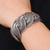 Sterling silver cuff bracelet, 'Serpentine Elegance' - Serpentine Intertwined Sterling Silver Bands Cuff Bracelet (image 2j) thumbail