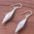 Sterling silver dangle earrings, 'Thai Diamonds' - Diamond-Shaped Sterling Silver Dangle Earrings (image 2b) thumbail