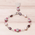 Garnet and cultured pearl charm bracelet, 'Tangy Sweet' - Garnet and Cultured Pearl Sterling Silver Charm Bracelet (image 2) thumbail