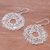 Sterling silver dangle earrings, 'Freedom Wreath' - Sterling Silver Twisted Wire Wreath Dangle Earrings (image 2b) thumbail