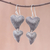 Sterling silver dangle earrings, 'Karen Hearts' - Handmade 925 Sterling Silver Heart Shaped Dangle Earrings (image 2) thumbail