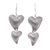 Sterling silver dangle earrings, 'Karen Hearts' - Handmade 925 Sterling Silver Heart Shaped Dangle Earrings