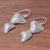 Sterling silver dangle earrings, 'Karen Hearts' - Handmade 925 Sterling Silver Heart Shaped Dangle Earrings (image 2b) thumbail