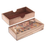 Wood triangular domino set, 'Triple Threat' - Wood 3-Sided Domino Set Crafted in Thailand