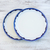 Ceramic plates, 'Wave Edge' (set of 4) - Blue and White Ceramic Plates from Thailand (Set of 4)