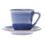 Juego de taza y plato de cerámica, (par) - Tazas y platillos de cerámica craquelada azul hechos a mano (par)