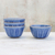 Ceramic bowls, 'Simple Thai' (set of 4) - Blue Ceramic Bowls from Thailand (Set of 4)