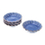 Ceramic appetizer bowls, 'Festive Lotus' (set of 4) - Lotus Leaf Blue Ceramic Appetizer Bowls (Set of 4)