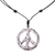 Ceramic pendant necklace, 'Bring Peace in White' - Hand-Painted Ceramic Peace Necklace in White from Thailand