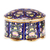 Gilded porcelain decorative box, 'Royal Benjarong' - Lotus Motif Gilded Porcelain Decorative Box from Thailand